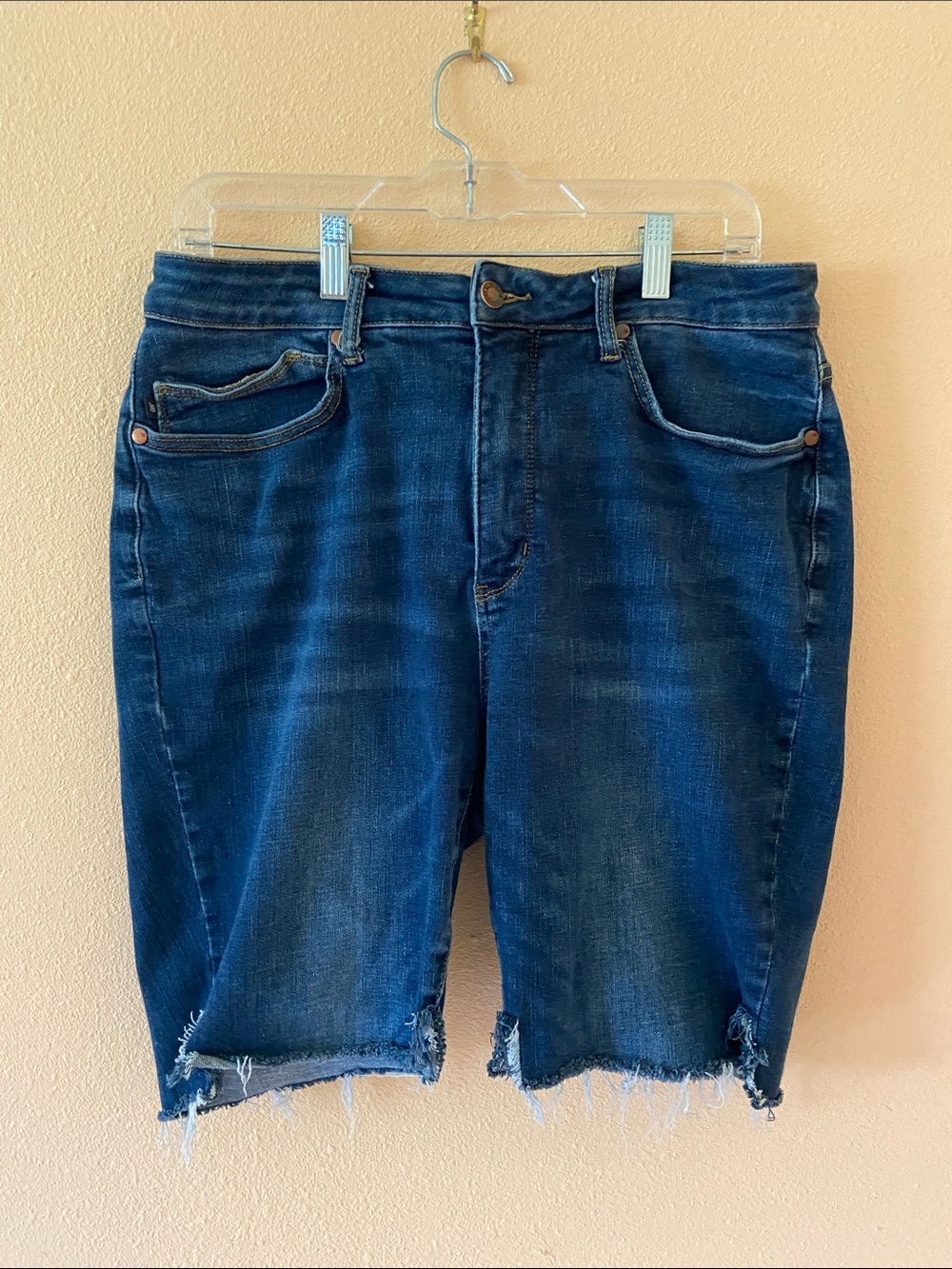 Women’s Judy Blue Bermuda Jean Denim Shorts, Distressed, Plus Size 16W